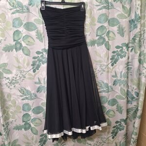 My Michelle Strapless Black Dress with White Trim